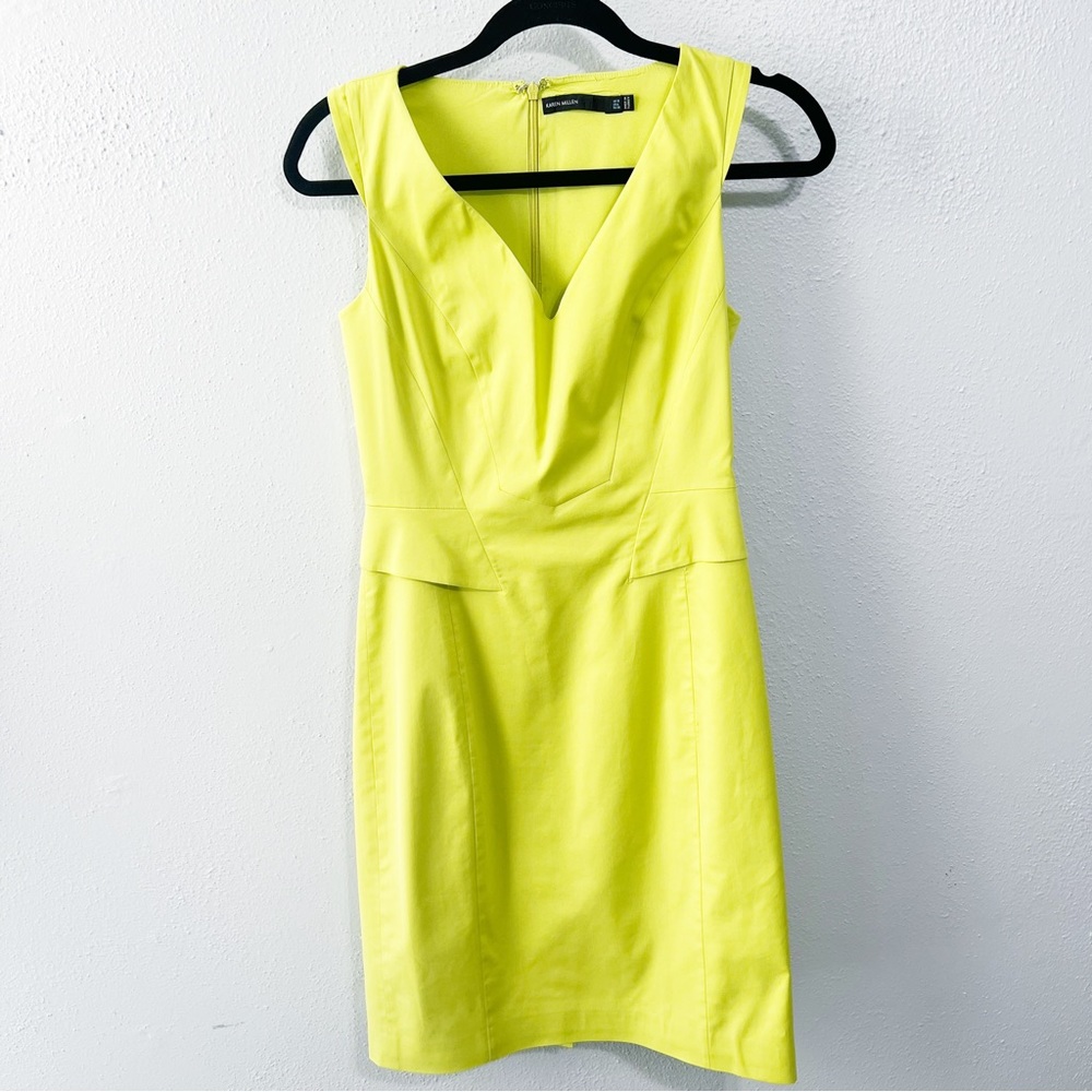Karen Millen lime green sheath dress size 6
